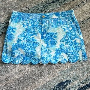 Lilly Pulitzer Scallop Hem Colette Skort Multi Toile Me About It Blue size 16